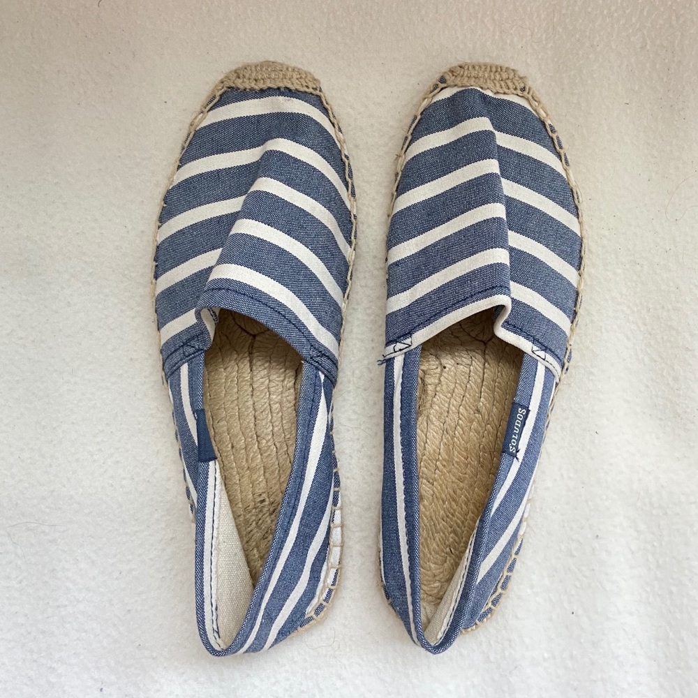 Soludos classic blue striped espadrilles size 5